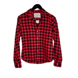 Frank & Eileen Shirt Barry Gingham Checkered Red Black Shirt